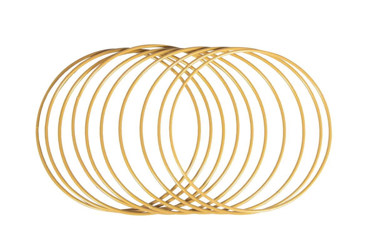 Rayher 25215616 Set of 10 Coated Metal Rings for Wedding Crafts, Hoops with a Diameter of 20 cm for Dream Catcher and Macrame, Gold — image 1