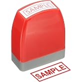 PATIKIL Sample Notice Stamp Self Inking, Red Ink Office Pre Inked Message Stamp for Business, Red