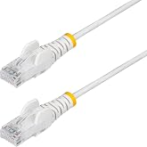 StarTech 15ft Cat6 Slim Ethernet Cable, LSZH, White (N6PAT15WHS) | 28AWG copper, LSZH, Gold-plated RJ45, Patch Cable, Ethernet Cord, Snagless, Pure Bare, 250MHz bandwidth, 10Gbps speeds
