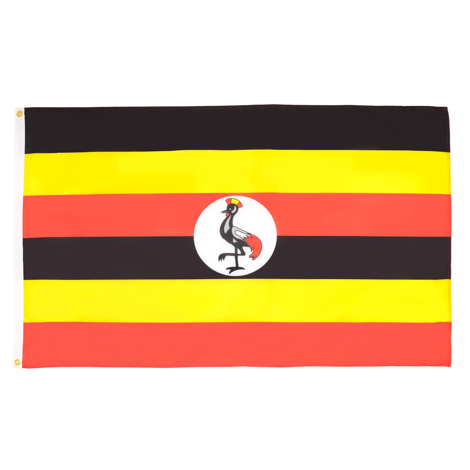 AZ FLAG - Uganda Flag - 3x5 Ft - Light Polyester Ugandan Banner with Two Brass Eyelets - Fade Resistant - Vivid Colors - 3' x 5' Feet - 150x90 Cm
