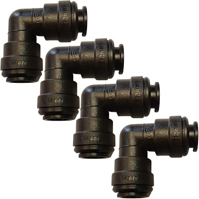 John Guest 12mm Equal Elbow Push Fit Pipe Fitting 4 Pack