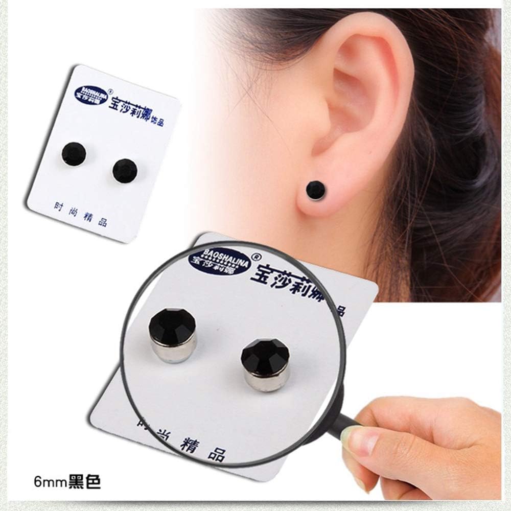 YRY Magnet Stud Earrings for Men Women Unisex Cubic Zirconia Inlaid No Need for Ear Holes