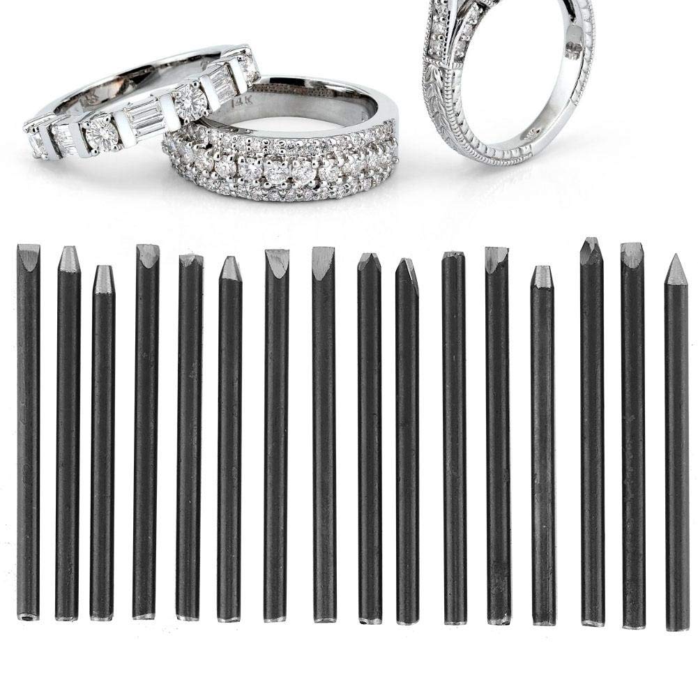 Metal Anvil Chisel, Punch Stamp Mold, Equipment Kit for Jewelry Processing Making Carving Tools + Professional Carving Tools (16pcs)