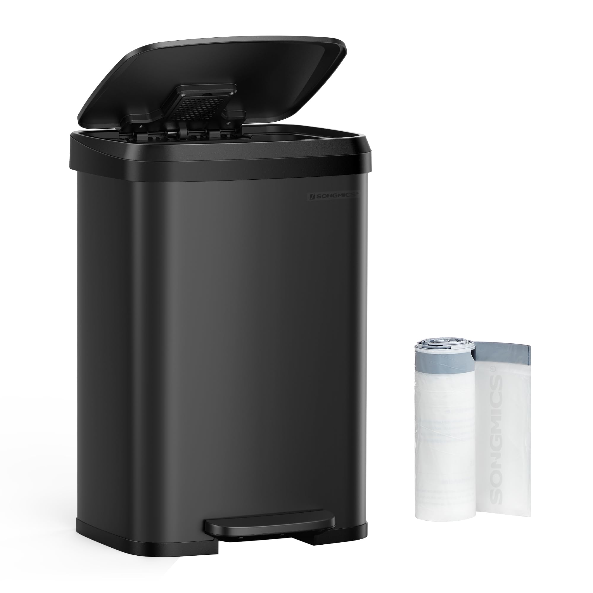 SONGMICS Kitchen Trash Can, 13-Gallon Stainless
