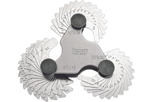 Starrett 472 Screw Pitch Gage with Locking Device, 4-84 Threads Per Inch, 51 Leaves