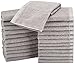 Amazon Basics face Towels for bathroom, 100% Cotton Extra Absorbent washcloth, Fast Drying salon towel - 24 Pack Gray (12 x 12 inches)