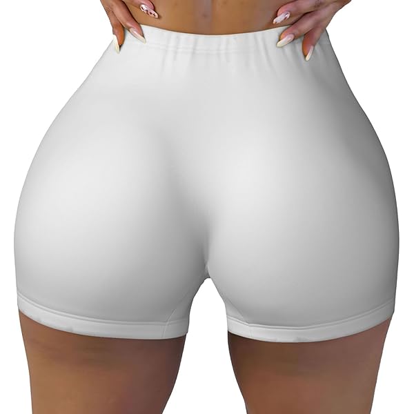 ウエイトトレーニング Off-White active shorts woman S/M VOSERY Seamless Workout Shorts Women - white Biker Running