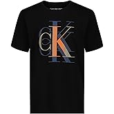 Calvin Klein Boys Short Sleeve Logo Crew Neck T-Shirt, Soft, Comfortable, Relaxed Fit