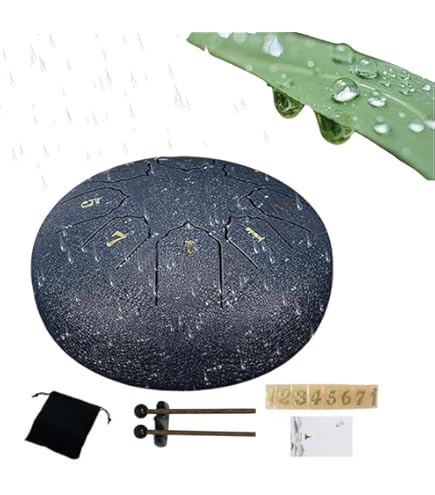Tambour De Pluie En Acier Titane 15.2 Cm - 8 Notes - Pour Jardin Extérieur Ou Salle De Bain - Instrument Décoratif Et Apaisant