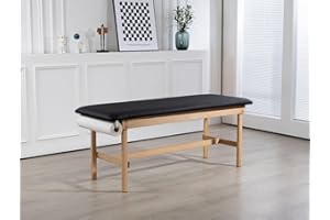 Carenovo Medical exam Table 27.5" Fixed Height for Treatment Clinic Spa (Flat) (Black)