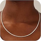 UPFAI 925 Sterling Silver Box Chain Necklace for Women - 1mm/1.5mm/2mm Italian Chains Jewelry Gifts for Women Mom Girlfriend 16 18 20 22 Inch