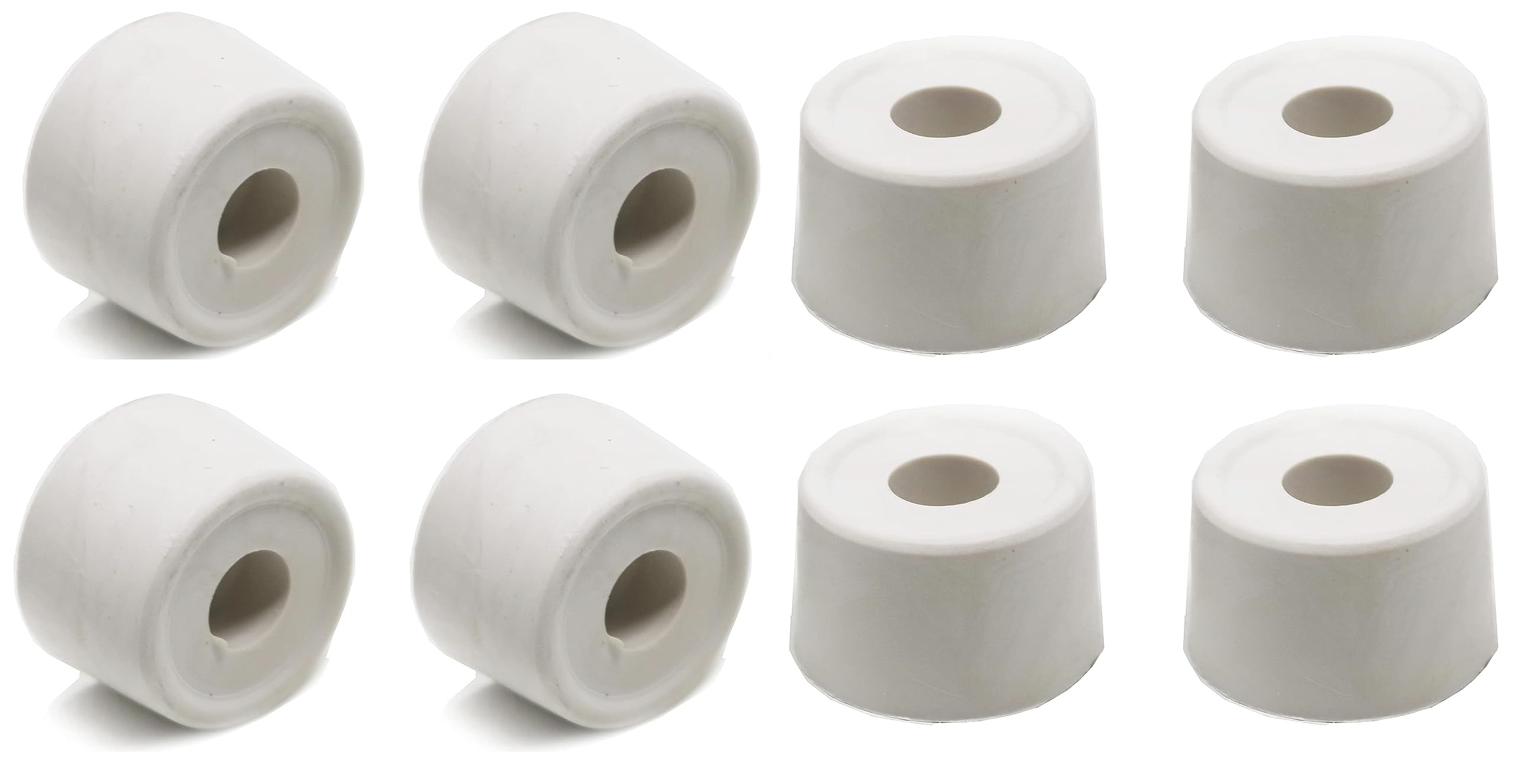 fiXte Large Wall Floor Mounted Rubber Door Stopper Bump Stop 33mm White (Pack of 8)
