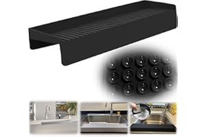 TRANSEE Silicone Sink Edge Protectors, Kitchen Sink Splash Guards With Suction Cup, Splash Guard For Bathtub Sink, 4" x 14" Multifunction Sink Accessories, Countertop Protectors For Quartz Kitchen Sink