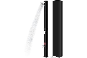 MAMIZO Outdoor Solar Shower, 10.6 Gallon/16 Gallon Solar Heated Shower with Shower Head and Foot Shower Tap, 2-Section Pool Shower with Protective Cover for Backyard, Garden, Beach Spa(10.6 GAL)