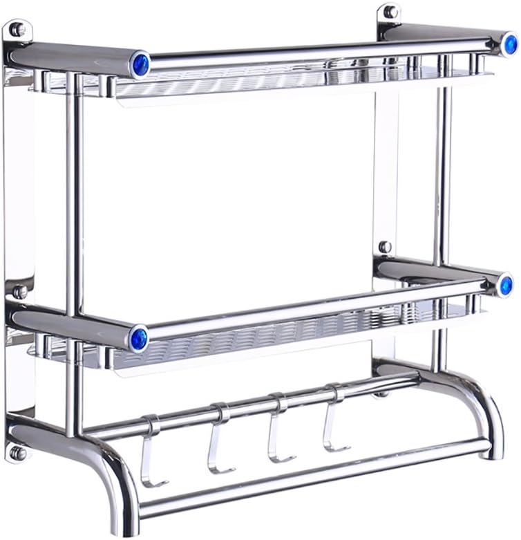 YONGLIANG Toiletries Toilet Bathroom Shelf 304 Stainless Steel Suction Wall Bathroom Toilet Wall Towel Rack Free Punch (Size : L)