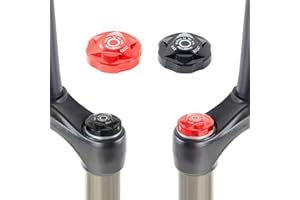 ALEOED Bike Air Valve Top Cap Cover, Front Fork Cap Suspension Gas Cover Aluminum Alloy Shoulder Protector Parts for Mountain Bicycle Road Bike MTB