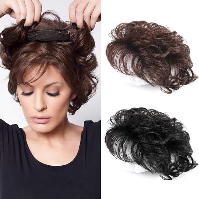 Natural Human Hair Topper Closure Curly Hair Clip in