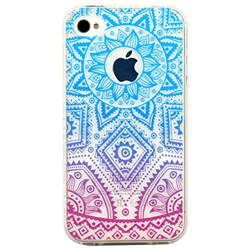 Iphone 4 case, jaholan flower clear edge tpu soft case …