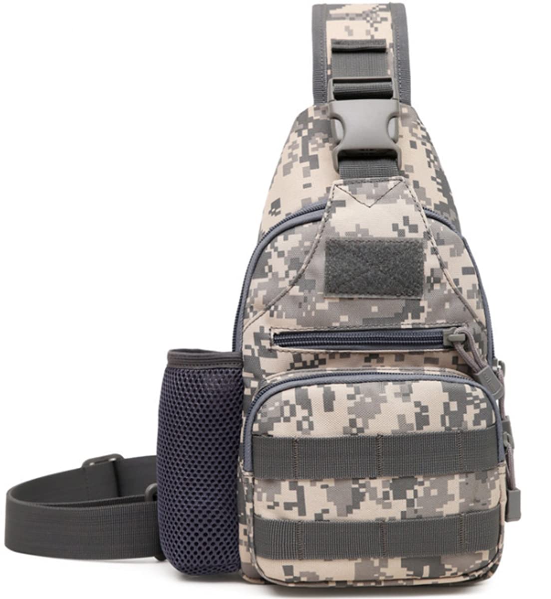 UUJULY Tactical Sling Bag Military Rover shoulder Bag Packs with USB Port Camping Hiking Fishing Daypack Backpack for Men (Jungle Digital)