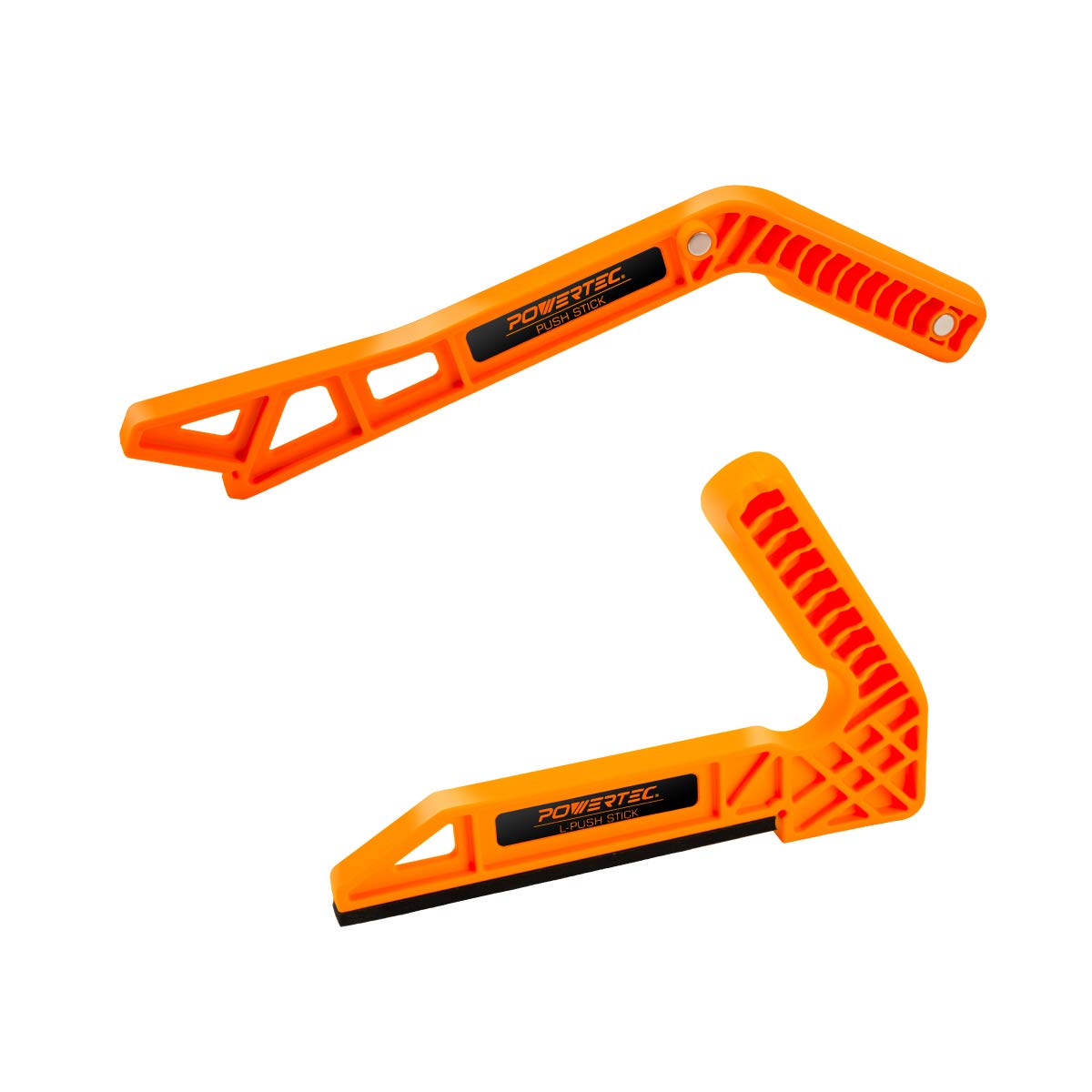 Photo 1 of POWERTEC Deluxe Push Stick Fits Table Saws, Router Tables, Band Saws & Jointers. Ergonomic Handles Safety Push Tool for Wood working and Hand Protection. 2PK (71511)