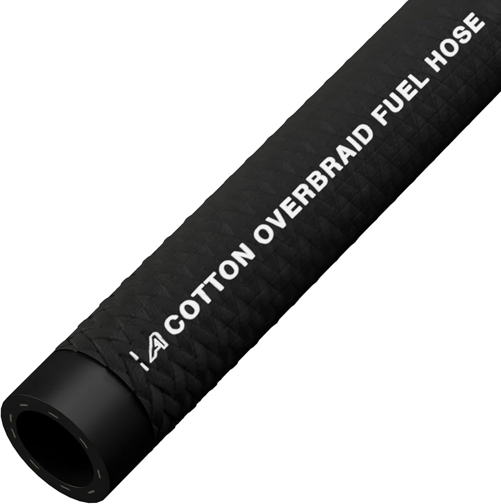 AP Automotive 3mm Wall Reinforced Oil Fuel Hose 10m Cotton Overbraid