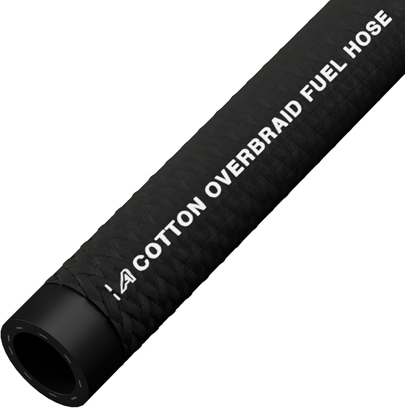 AP Automotive 3mm Wall Reinforced Oil Fuel Hose 10m Cotton Overbraid