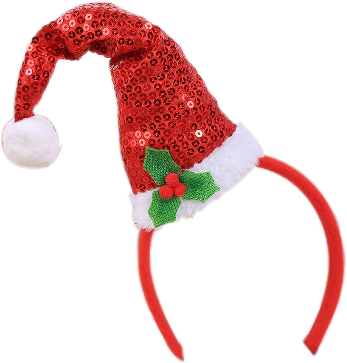 Olen Santa hat headbands Christmas Costumes Decorations Hair Hoop Headdress for Adults and Kids, Red