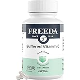 FREEDA Vitamin C - Buffered Vitamin C 500mg - Kosher - Powerful Antioxidant Immune Support - Sensitive Stomach Vitamins C Capsules Calcium Ascorbate - Vitamin C 500 mg - VIT C Supplement (250 Count)