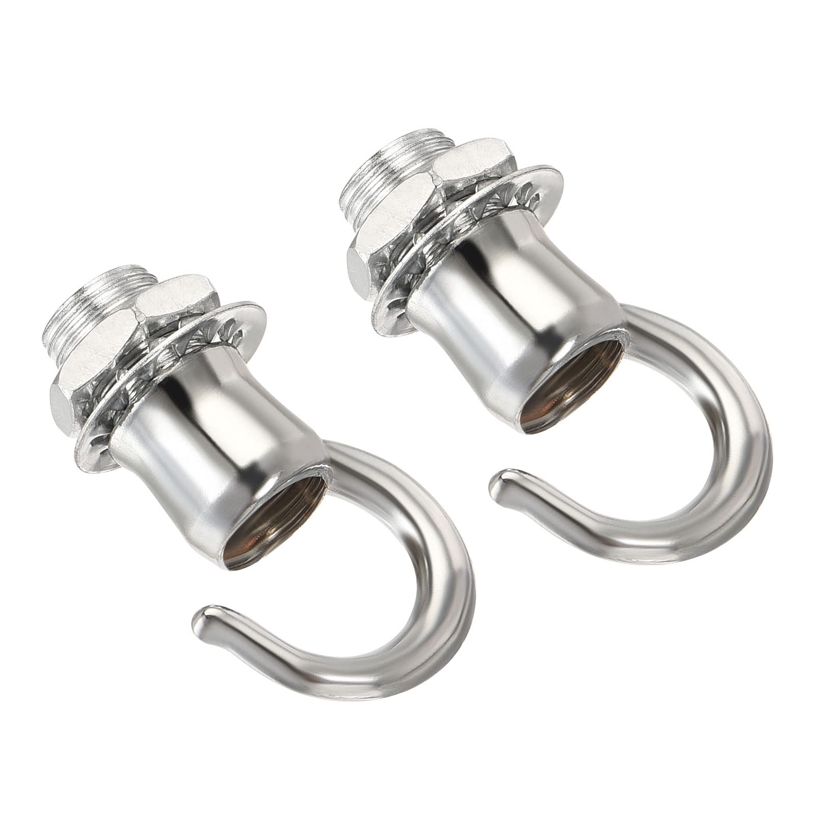 YOKIVE 2 Pcs Alloy Ceiling Hook, Pendants Fixtures Hangers | Hanging Chandelier Light Lanterns, Great for Kitchen, Home (Chrome, 0.87x1.1-Inch)