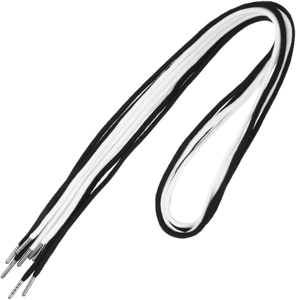 Metal Head Polyester Cotton Drawstring Cord for Hoodies Sweatpants, Shorts, Jackets - 135cm Black & Bleached Head, 4pcs - Image 3