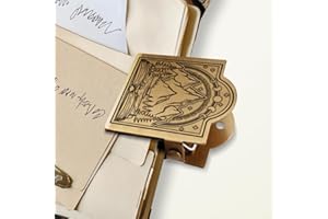 ANATTASOUL Journal Clip Vintage Mountain Forest and Moon Phase Metal Travelers Notebook Clip, Decorative Heavy Duty Brass Journal Page Holder Clips for Book, Paper, Bookmark