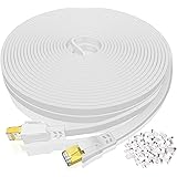 Deegotech Cat 8 Ethernet Cable 50 ft, High Speed Flat LAN Cable, 40Gbps 2000Mhz Heavy Duty Gigabit Ethernet Cord with Gold Pl
