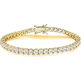 TIKJE 925 Sterling Silver 2-7mm Cubic Zirconia Classic Tennis Bracelet | White Gold Bracelets for Women | Size 6-8.5 inches