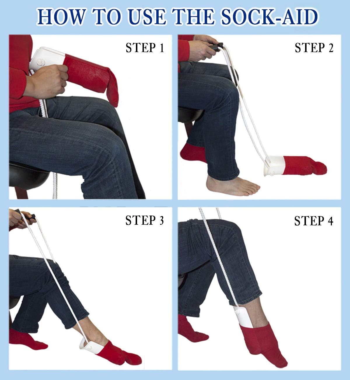 RMS Deluxe Sock Aid - Socks Helper with Foam Handles: Health & Personal Care