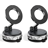 Avischai 2-Pack Vacuum Suction Magnetic Phone Holder for Car Dashboard, Windshield - Hands-Free Strong Grip Mount with 360° Rotation for iPhone & Android Phones