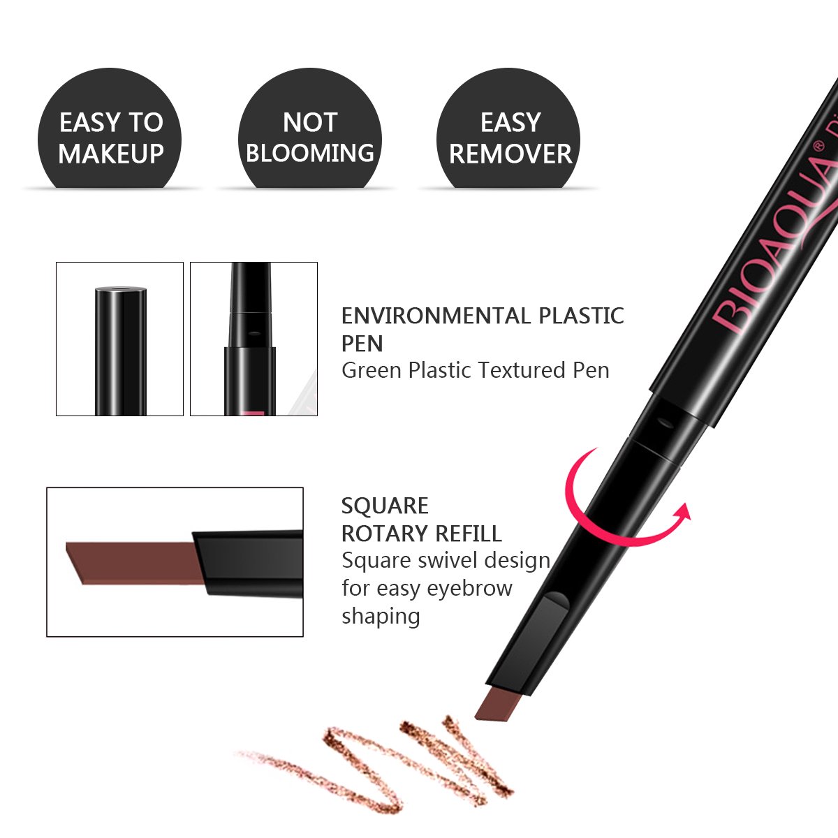 Eyebrow Kit MIBLUE Pencil Eyebrow Razor Set Brush Eyebrow Tweezers Eyebrow Comb Eyebrow Scissors Eyelash Tools for Men and Women (Brown Pencil): Beauty