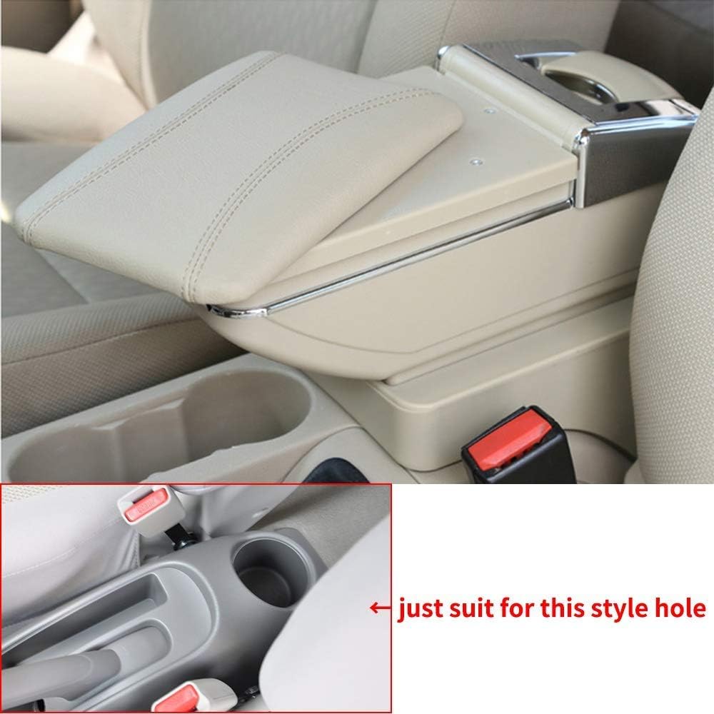 Longzhimei Arm Rest Box for Nissan Sunny/Versa 11-16 Car Center Console Armrest Storage Box Accessories with Cup Holder Removable Ashtray