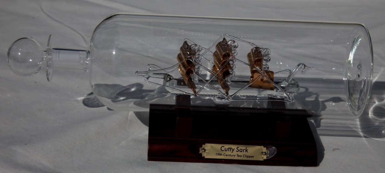 Stunning Model of The Cutty Sark in a Glass Bottle
