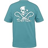 Salt Life Mens Skull and Hooks Short Sleeve Crew Neck,Comfort Fit, Left Chest Pocket Tee