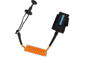 LINGVUM 4 ft Bodyboard Leash – 7mm Thick Coils Wrist Bodyboard Leash with Plug for Bodyboarding