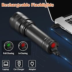 3Pack Rechargeable Flashlights, Tactical Flashlight