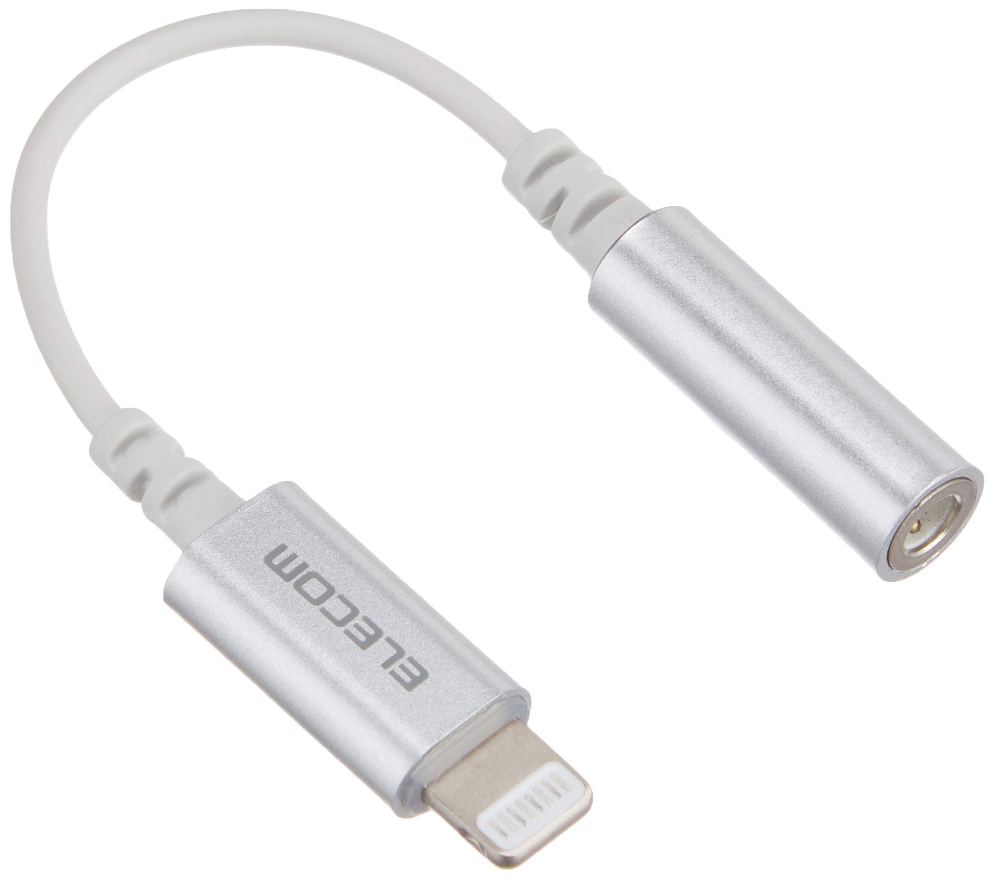 エレコム オーディオアダプタ 変換ケーブル 【 ライトニング & 3.5mm 】 イヤホン 4極 (通話対応) 高耐久 APPLE認証品 シルバー EHP-L35DS01CSV商品画像