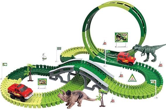 Dinosaurier Auto Spielzeug Cars Rennstrecke Rennbahn Tracks Dino
