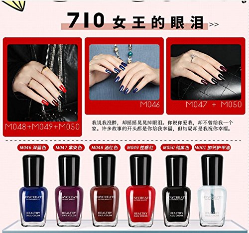 Skymore 6pcs Nail Polish Set, Water-Based Peel-Off Gel Nail Lacquer Kit Beauty Gloss Non-toxic Nail Care Art Set For Women Lady Girls 710 - Thumbnail 2