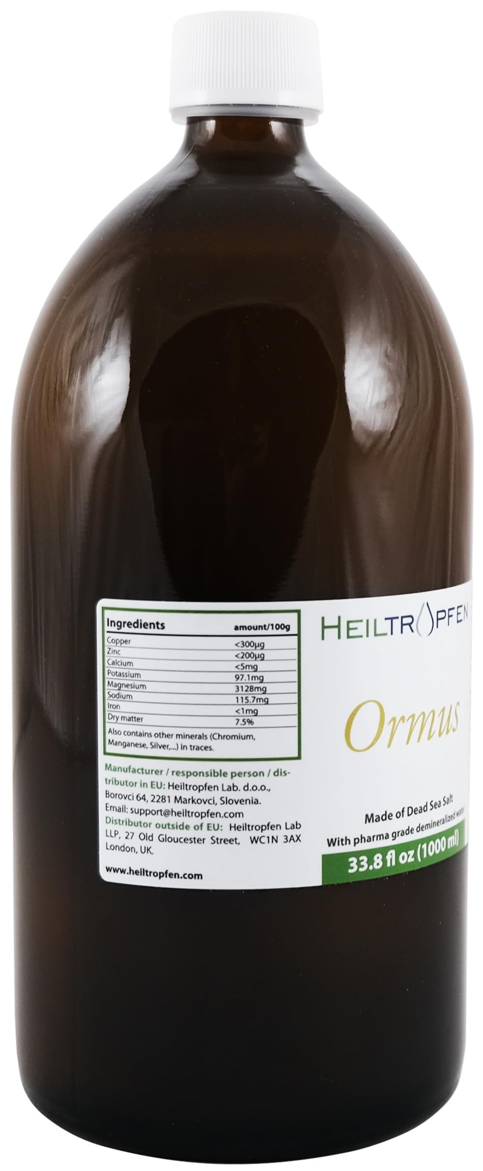 Ormus 33.8 Oz - 1000 ml | Concentrated Ormus | Atomic Minerals | Third-Party Tested | Heiltropfen®