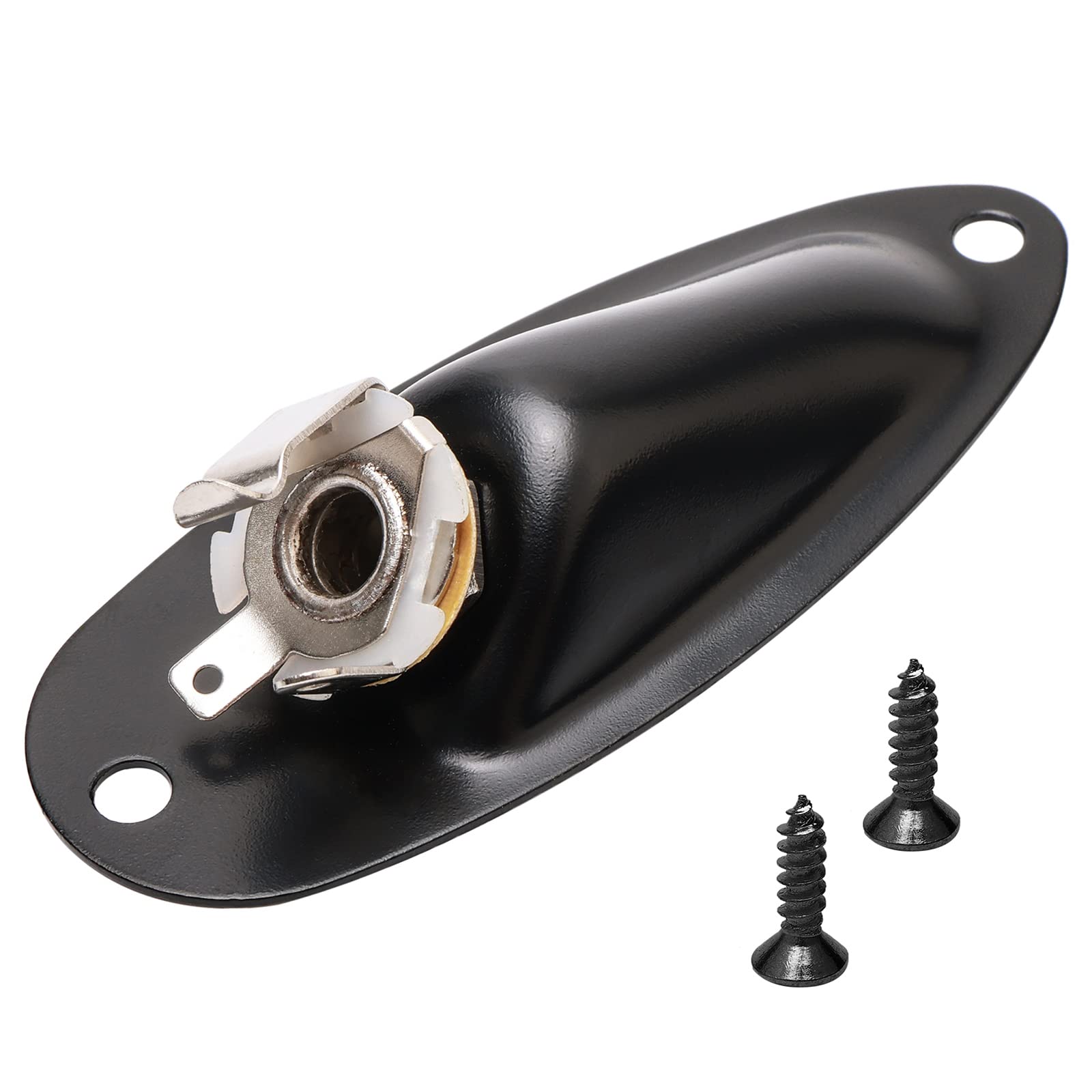 Unxuey 6.35mm Boat Shape Guitar Pickup Output Input Jack Plug Socket Black for Fender Stratocaster Squier style guitars Black