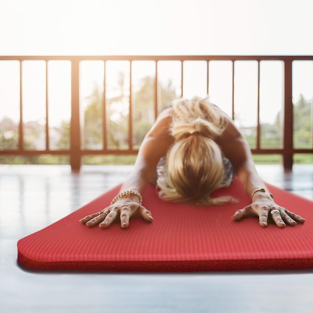 Yoga Cloud - Extra Thick 1" Exercise Mat with Shoulder Sling - 25mm Non-slip, Moisture-Resistant Foam Cushion for Pilates and Working Out - Ultra Balance & Support for Joint Health, & Physical Therapy : Sports & Outdoors