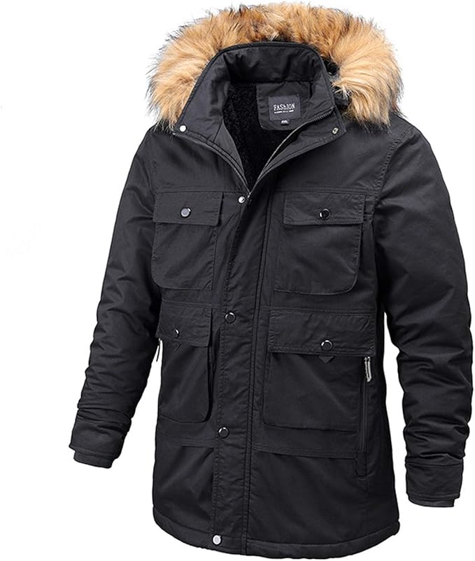 Soluo Men's Lightweight Puffer Jacket - Winter Warm Quilted Coat, Fleece Lined, Windbreak (85% Cotton, 15% Polyester)