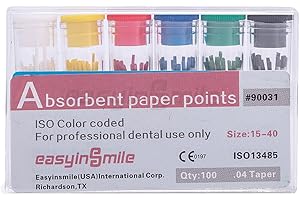 EASYTODENTA Dental Endodontic Absorbent Paper Points 02/04/06 Special Taper Root Canal Endodontic (04 Tapper 15-40 Assorted)