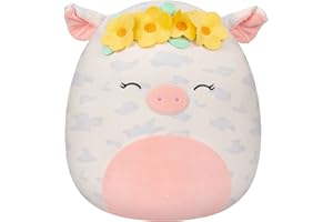 Squishmallows 16-Inch Rosie Spotted Pig with Yellow Flower Crown - Large Ultrasoft Official Kelly Toy Plush - Amazon Exclusive